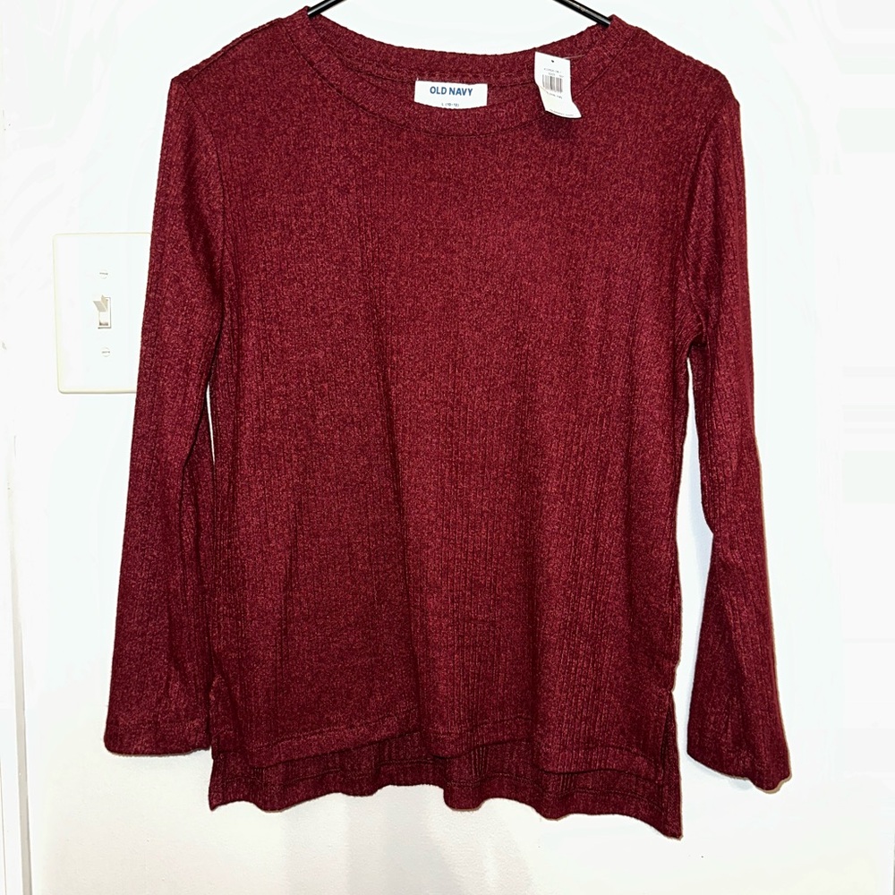 Old Navy Kids Deep Red Long Sleeve Tee
